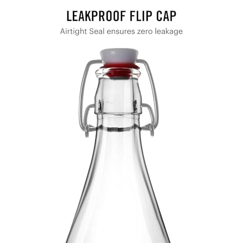 Image of HTC GLASSWARE Glass Water Bottle For Daily Use, 1000ml Transparent | Freezer Safe & Leakproof Flip Cap | Durable & Scratch Proof | Fridge Bottle For Juice, Milk & Cold Beverages