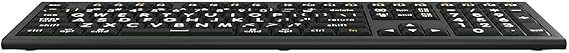 Logickeyboard 'Astra2' with Large Print Backlit White Letters on Black Keys Made for Mac p/n LKB-LPWB-A2M-US