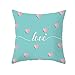Lieson Coussin Canape 50x50, Housse Coussin pour Canapé Bleu Rose Housse pour Coussin de Canapé Coeur Love, Polyester