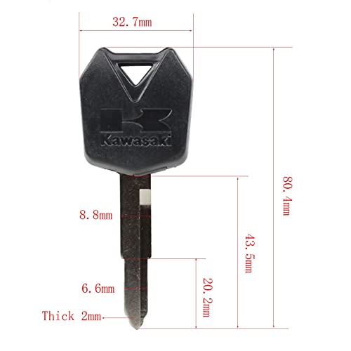 Gradora Motorcycle Blank Uncut Key Duplicate Key Replacement For Kawasaki Zx6R Zx9R Zx10R Zx12R Zx14R Ninja 650R Z1000 Z750S Vulcan 636 Versys 650 Zxr250 Zxr400 Zzr 250 400 600 1100(Pack Of 3) #TOP6