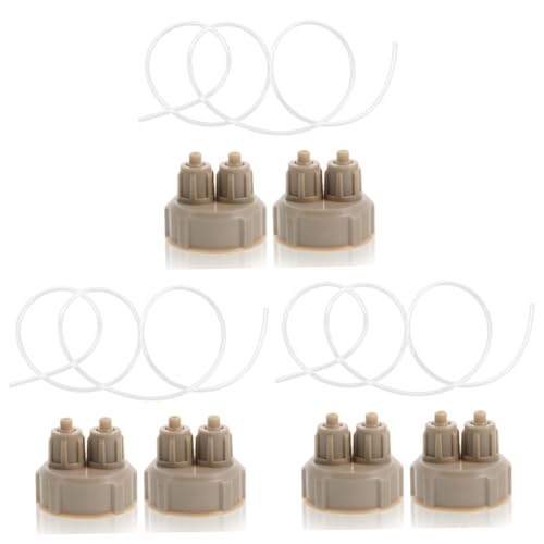 Beaupretty 3sets Fish Tank Aquarium Air Tube Ornaments Algae Treatment Reactor Bottle Caps Lids System Generator Accessories Plant Supplies