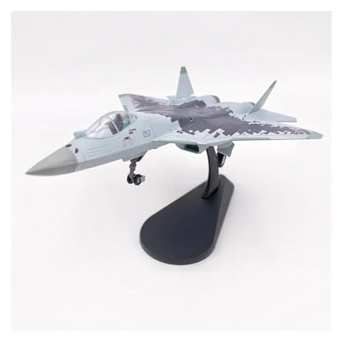 SU57 Fighter maqueta estática coleccionable de metal fundido con peana