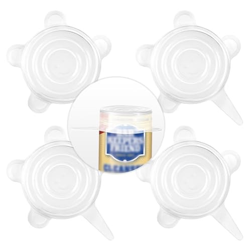 4pcs Lid Cover for Bar Keepers Friend, Transparent Silicone Cap Replacement Lid Accessories Compatible with Barkeepers Friend Cleanser 12oz & 21oz