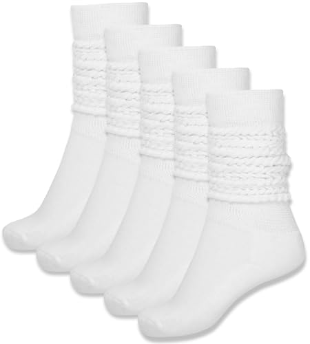5 Pairs Slouch Socks For Woman Thigh High Scrunch Socks Bulk Soft Leg Warmers for Winter, Size 5-11