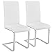 tectake 800451 2er Set Esszimmerstuhl, Kunstleder Stuhl mit hoher Rückenlehne, Schwingstuhl mit ergonomisch geformter Rückenlehne (2er Set weiß | Nr. 402550)