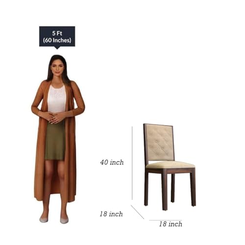 Image of DRIFTINGWOOD Izabel Dining Table 6 Seater | Six Seater Dinning Table with 6 Chairs for Home with Beige Cushions | Rosewood, Walnut Finish, Self Assembly(DIY)