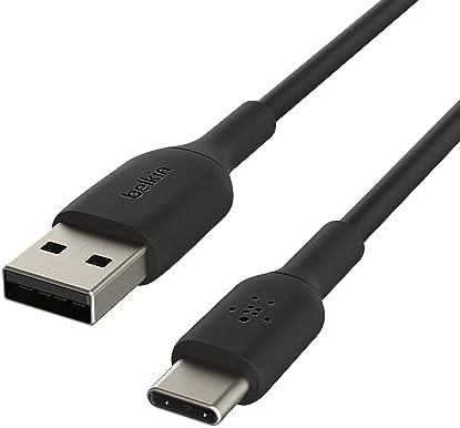 Belkin BoostCharge Kabel USB-C, kabel USB-C do USB-A, kabel USB C do iPhone 15, Samsung Galaxy S24, S23, Note, Google Pixel, iPad Pro, iPad Mini, Nintendo Switch i innych urządzeń, 2 m  czarny
