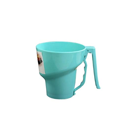 CHXIHome Flour Sifter,Baking Tool,Multifunctional Semi-Mechanical Strainer Funnel Shape Plastic Baking Sifting Tool Flour Sifter Powder Sieve Colander(Blue)