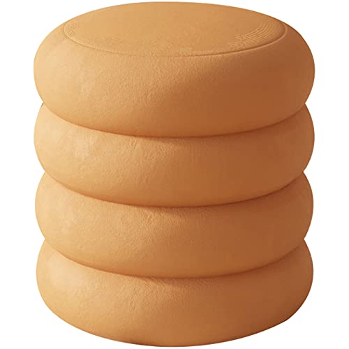 Tabouret ottoman rembourré en tissu avec base pivotante pour chambre à coucher, salon, jardin,...
