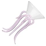 NUOBESTY Copa de Cóctel de Vidrio de Borosilicato Alto Diseño Creativo de Color Rosa Juego de 4 Vasos sin Tallo para Bebidas y Fiestas Adecuado para Bares Restaurantes y Reutilizable