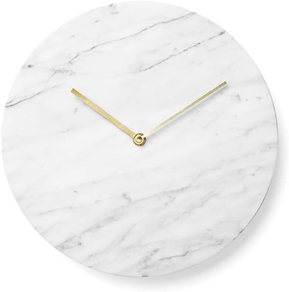 Horloge murale moderne en marbre rond 25cm silencieuse de salon