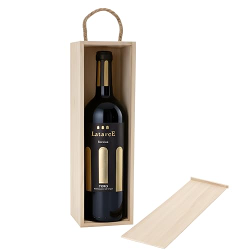 Latarce Vino Tinto Barrica D.O. Toro 100% Tinta de Toro (Tempranillo) Botella 75cl Caja de Madera Edición Limitada Ideal para Regalo