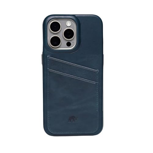 Bullstrap Premium Handcrafted Portfolio Leather Case for iPhone 13 | No-Bulk Flawless Fit & Secure Card Storage | Premium Full-Grain iPhone 13 Leather Case w/Beautiful & Unique Patina Ocean