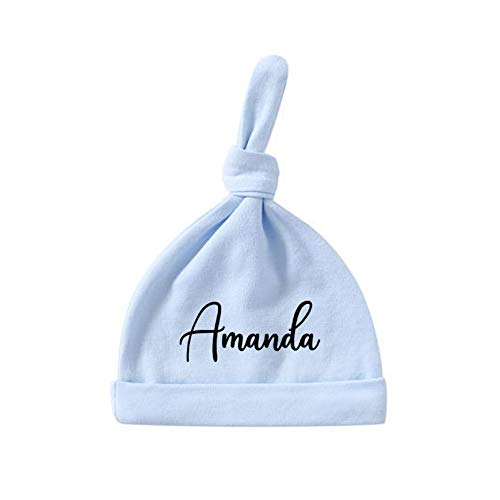 Sombrero de bebé personalizado con nombre personalizado con monograma de texto para...