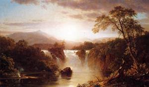 Peinture à l'huile de haute qualité Landscape with Waterfall 1858 de Frederic Edwin Church