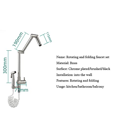 Robinet d'évier en laiton double articulation pliable mural