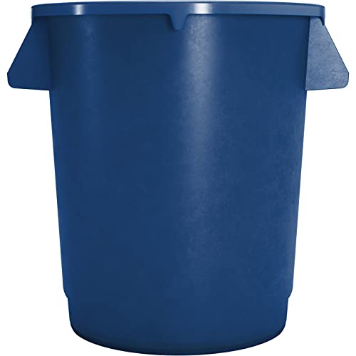 Image of SPARTA Bronco Waste Container Trash Container, Round Trash Bin for Disposal, 10 Gallons, Blue, (Pack of 6)