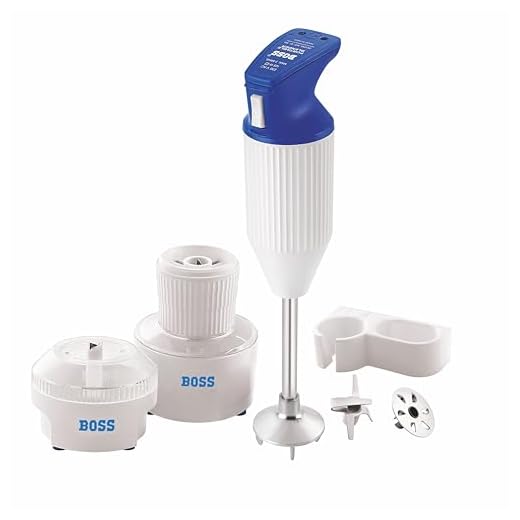 Boss E113 180-Watt Hand Blender with Chutney and Chopper (Blue-White)