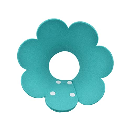 猫 犬 エリザベスカラー ボタン式 回復首輪 軽量 術後 傷口保護 介護 避妊 術後ウェア 傷舐め防止 皮膚病 かわいい 調節可能 柔らかい 子猫 中型犬 小型犬 動物ケア (M, ターコイズブルー)