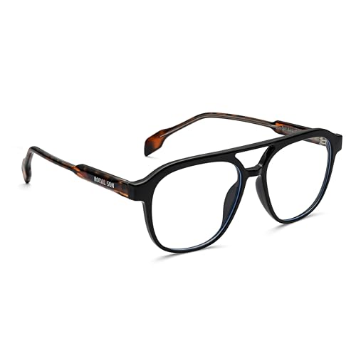 Image of ROYAL SON Blue Cut Computer Glasses | Anti Glare & Blocks Harmful Rays | UV Protected | Full Rim | Square | Men & Women | Small | SF-RS9090