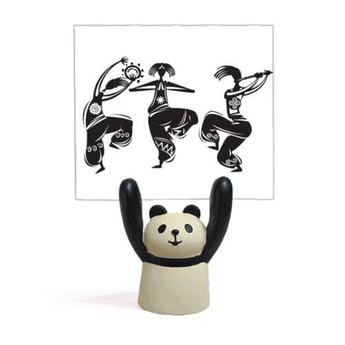 Support de flûte mexicaine Dance People panda porte-mémo en bois