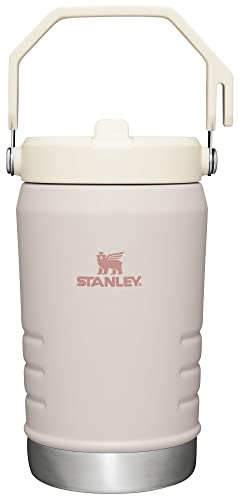 Stanley IceFlow Flip Straw Jug with Handle 40 oz| Twist On Lid and Flip Up Straw | Leak Resistant for Travel and Sports | Insulated Stainless Steel | BPA-Free | Rose Quartz