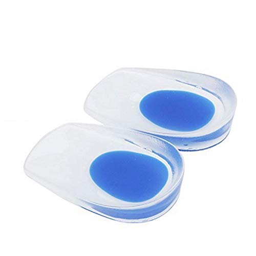 HealthyNees Medical Grade Gel Heel Pad Silicone Cups Ankle Heel Pain Relief Cushion Shock Absorb Support (Blue)