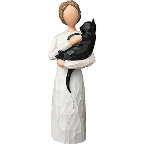 FRUMOASA Cat Memorial Gifts, Cat Loss Sympathy Gift for Cat Mom, Black Cat Bereavement Gifts, Cat Death Gifts Angel Figurine for Cat Lovers in Memory of Passed Away Cat Cover