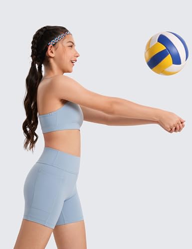 Image of CRZ YOGA Girls Butterluxe Y Back Sports Bra | Light Support, Removable Pads, Yoga, Athletic, Extremely Soft, Scoop Neck, Spaghetti Straps, for Teen