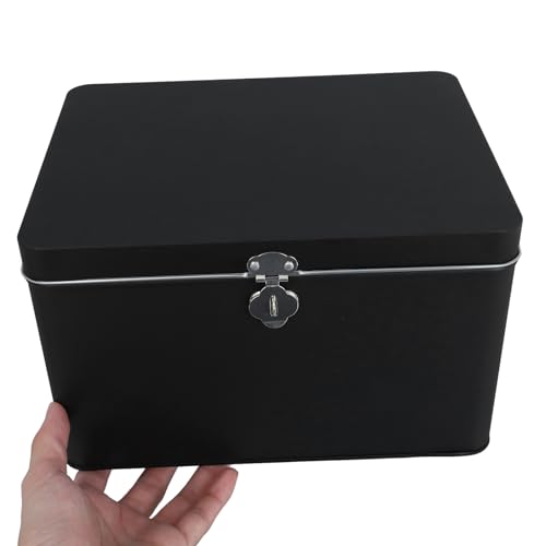 Boîte à thé résistante à l'usure en tôle d'acier avec serrure intégrée pour petits accessoires - 4