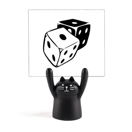 Support de mémo pour ne plus perdre vos notes, design chat noir et dés casino