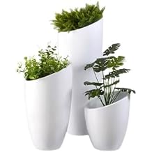 Flower Pot Fiberglass Planter Modern Simple Decorative Combination Slanted Mouth Flower Vessel Mall Outdoor Floor Large Ornament Plant Pot Indoor