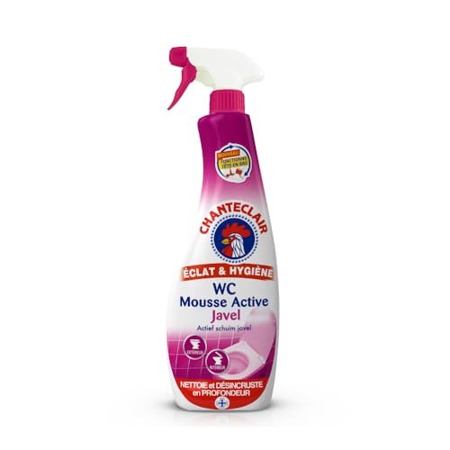 Chanteclair - Spray WC, Mousse Active Javel, Nettoie et Désincruste en Profondeur, Parfait pour un Usage Intérieur et Extérieur - 625 ml