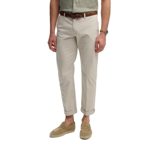 Superdry Premium Regular Chino Pantalones, Rainy Day Grey, 34 Unisex Adulto