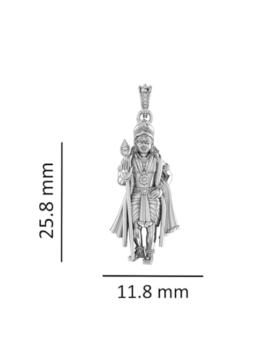 Pendentif Dieu Kartikeya argent 925 Mtrolls petit modèle amulette indienne