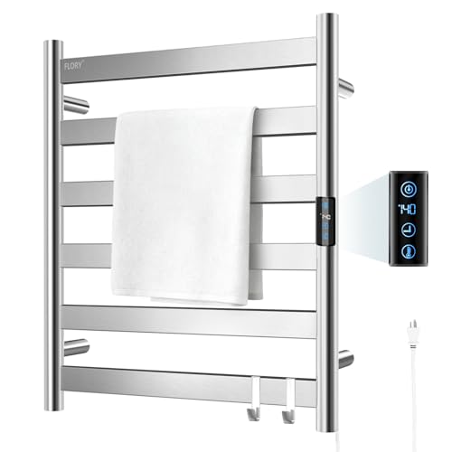 R FLORY Heated Towel Rack for Bathroom, 6 Bar Wall