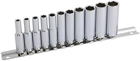 NEILSEN TOOLS CT0753 11 Piece Drive Deep Socket Set on Holder,1/4"
