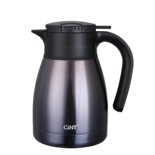 GiNT 1L / 34Oz Thermal Coffee Carafe, Insulated Stainless Steel Coffee Carafes for Keeping Hot/Double Walled Vacuum Thermos (Purple)