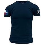 Grunt Style Texas Flag Pride Tee Men's T-Shirt (Midnight Navy, Large)