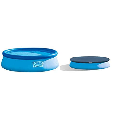 Intex 28130Np   Piscina Hinchable Easy Set 366 X 76 Cm, 5.619 litros + 28022 Easy Set   Cobertor Piscina Hinchable, 366 Cm
