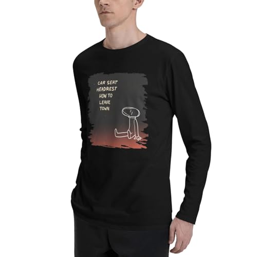 Car Seat Headrest Men's Long Sleeve T-Shirt Graphic Crewneck Cotton Fashion T-Shirt Black3