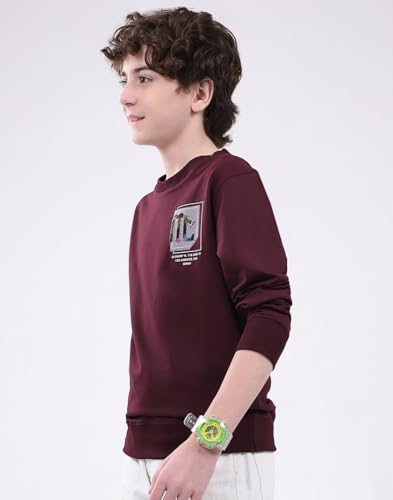 Image of Monte Carlo Boys Printed Regular Fit Round Neck Full Sleeve T-Shirt | Comfortable Kids wear | Fun Printed Style | Soft Cotton Casual Outfit | Full Sleeve T-Shirt for Boy's