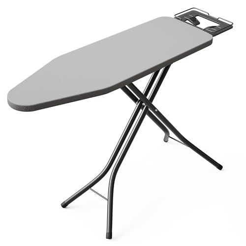 BEWISHOME Foldable Ironing Board, Compact Iron Board with 7 Adjustable Heights and Safety Iron Rest...