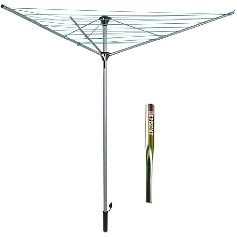 EPISENT 30m Rotary Airer with Ground Spike Cover