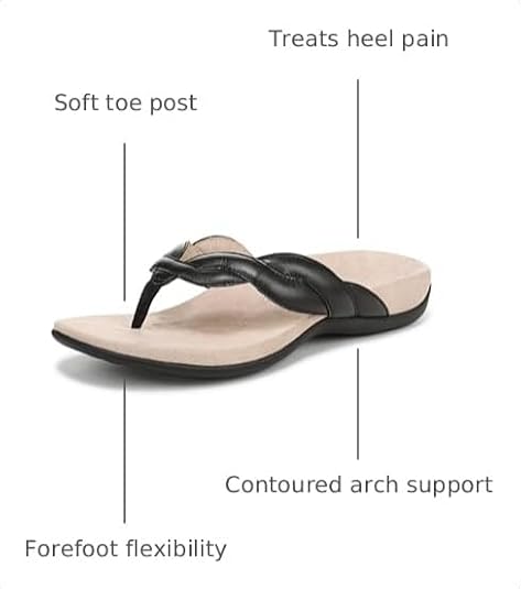 Vionic womens Bella Braid Thong Sandals