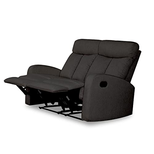duehome | Sofá 2 Plazas, Sofá Reclinable, Asiento de Descanso, Modelo Shelby, Acabado en Tejido Marengo, Medidas: 128 cm (Ancho) x 100 cm (Alto) x 95 (Fondo)