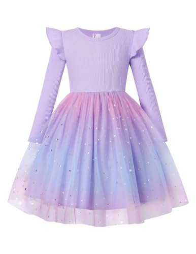 Image of PATPAT Girl's Tulle Dress Tutu Party Birthday Poster Formal Fancy Flower Princess Dresses