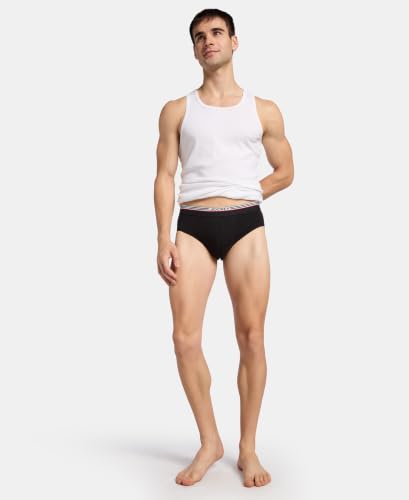 Image of Jockey US49 Men Super Combed Cotton Solid Brief with Ultrasoft Waistband