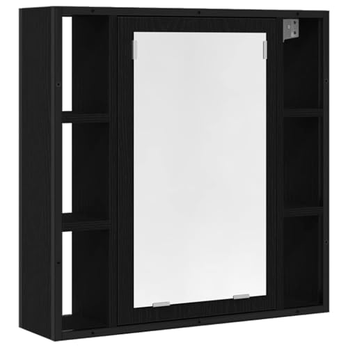 Muebles de baño de roble negro modernos, conjunto completo con espejo de pared 5