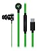 Razer Hammerhead USB-C Earbuds DAC - Custom-Tuned Dual-Driver Technology - in-Line Mic & Volume Control - Aluminum Frame - Green